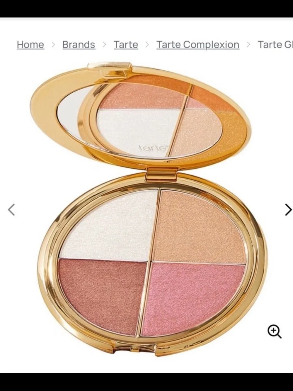tarte Gold Glow Wardrobe Highlighting Palette Compact